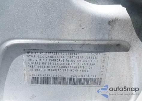 2008 Volkswagen Gti 4-Door from USA, damaged, VIN WVWHV71K78W044521